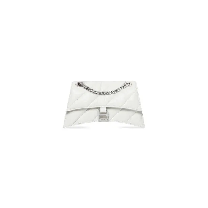 Women Shoulder Bags Balenciaga Crush Small Chain Bag Quilted In Optic White
