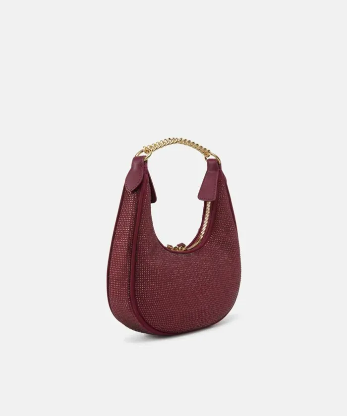 Women Shoulder Bags Pinko Fully Rhinestoned Mini Brioche Bag Hobo Metallic Browngold Women Shoulder Bags Pinko Fully Rhinestoned Mini Brioche Bag Hobo Metallic Browngold
