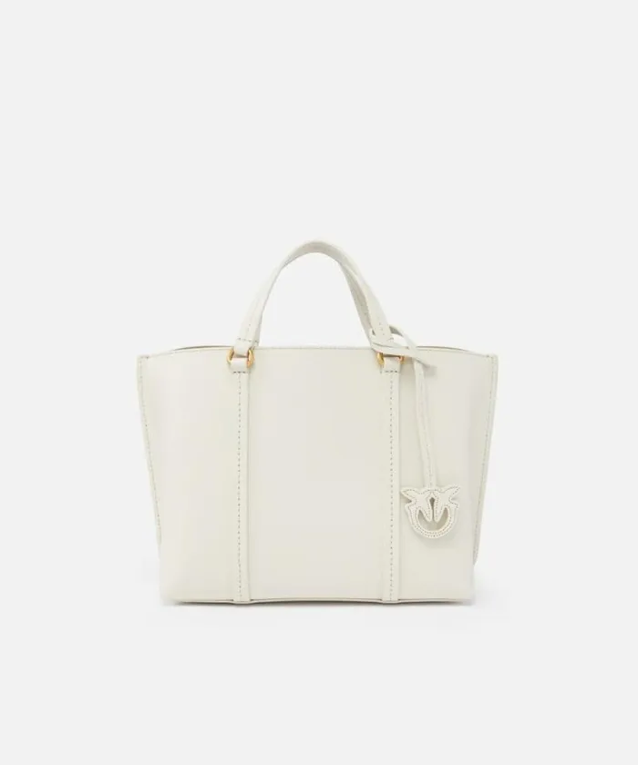 Women Shoulder Bags Pinko Large Tumbled Leather Shopper Bag Whitewhiteantique Gold Women Shoulder Bags Pinko Large Tumbled Leather Shopper Bag Whitewhiteantique Gold