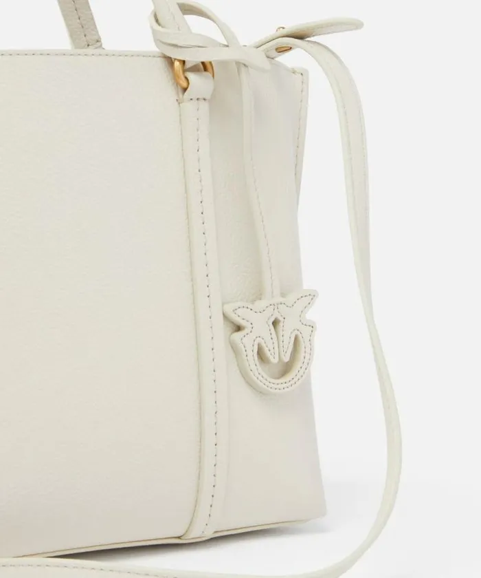 Women Shoulder Bags Pinko Large Tumbled Leather Shopper Bag Whitewhiteantique Gold Women Shoulder Bags Pinko Large Tumbled Leather Shopper Bag Whitewhiteantique Gold