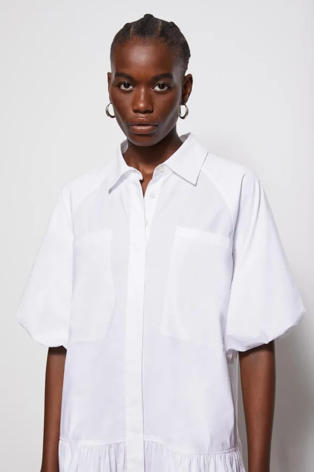 Women Signature Crissy Shirt Dress White Jonathan Simkhai Dresses and Jumpsuits