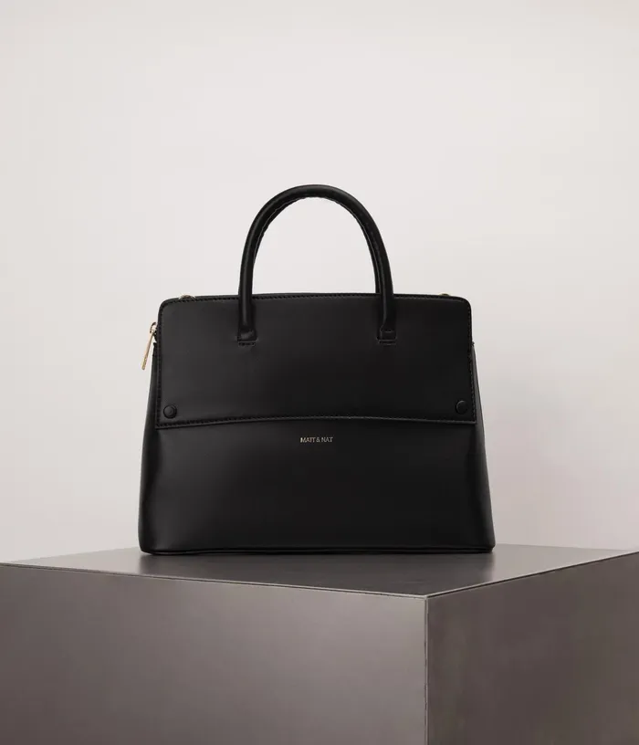Women Silva Vegan Satchel 8211 Appleskin Black Matt and Nat Satchels