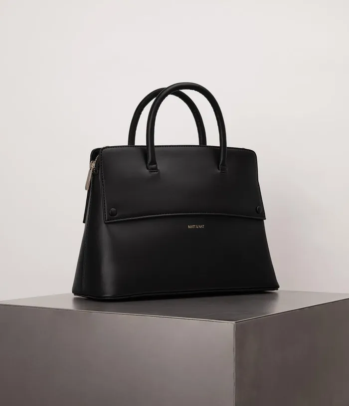 Women Silva Vegan Satchel 8211 Appleskin Black Matt and Nat Satchels