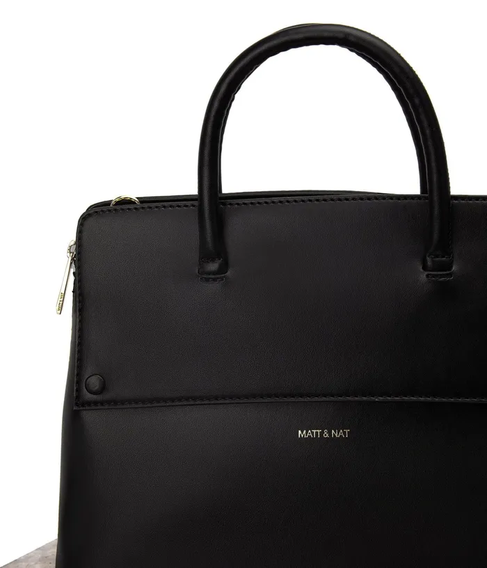 Women Silva Vegan Satchel 8211 Appleskin Black Matt and Nat Satchels