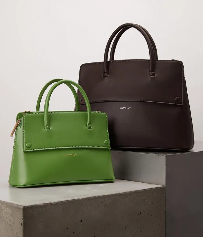 Women Silva Vegan Satchel 8211 Appleskin Black Matt and Nat Satchels