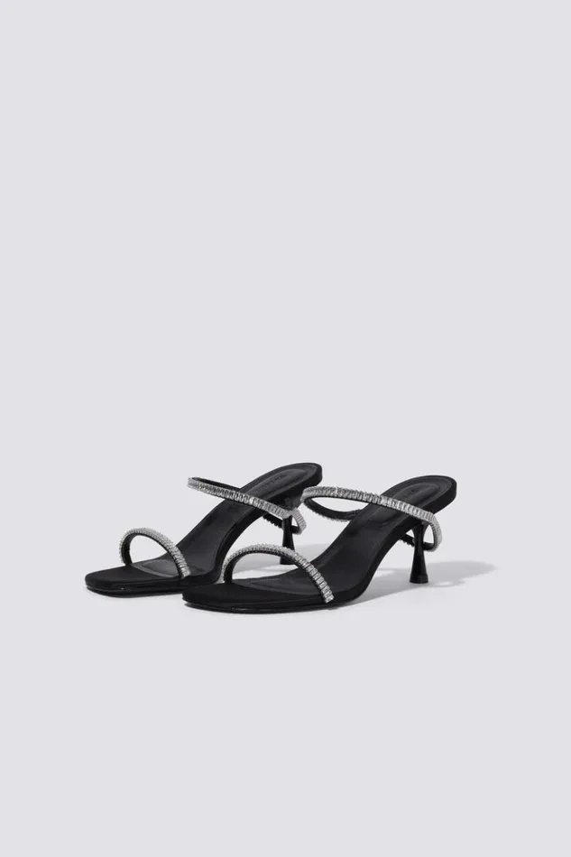 Women Siren Crystal Low Sandal Black Jonathan Simkhai Footwear