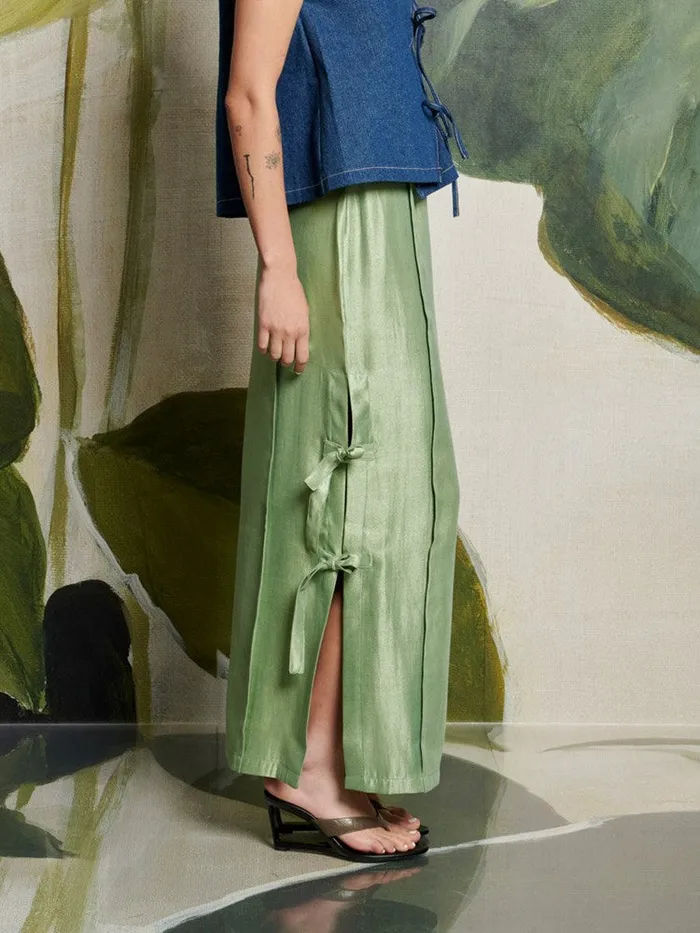 Women Sister Jane Bottoms Ghospell Arya Midi Skirt Pistachio Green