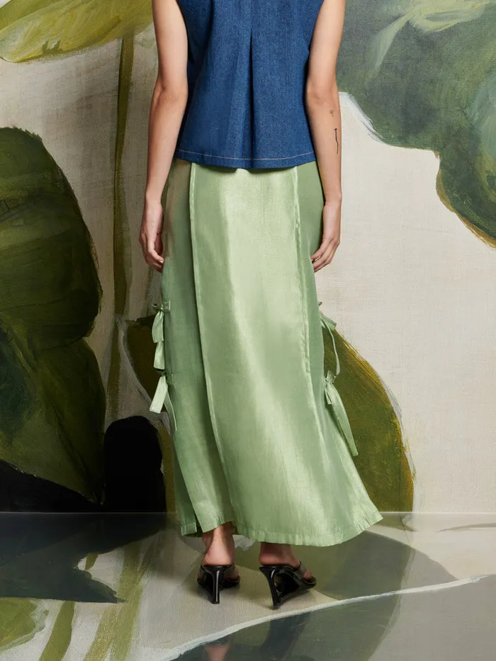 Women Sister Jane Bottoms Ghospell Arya Midi Skirt Pistachio Green