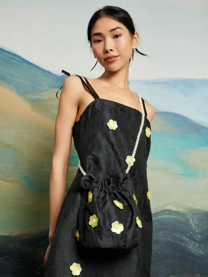 Women Sister Jane DREAM Fanciful Flower Bag Coal Black