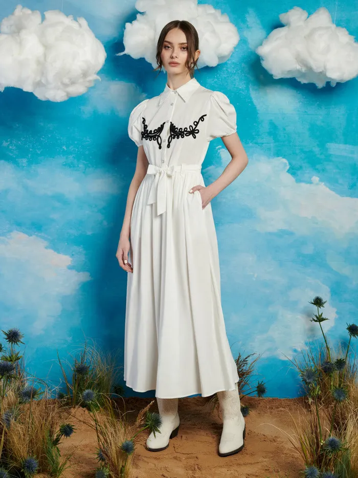 Women Sister Jane Dresses Cody Cording Midi Dress Pearl White