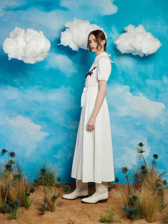 Women Sister Jane Dresses Cody Cording Midi Dress Pearl White