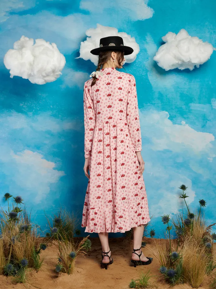 Women Sister Jane Dresses Cowgirl Print Midi Dress True Pink