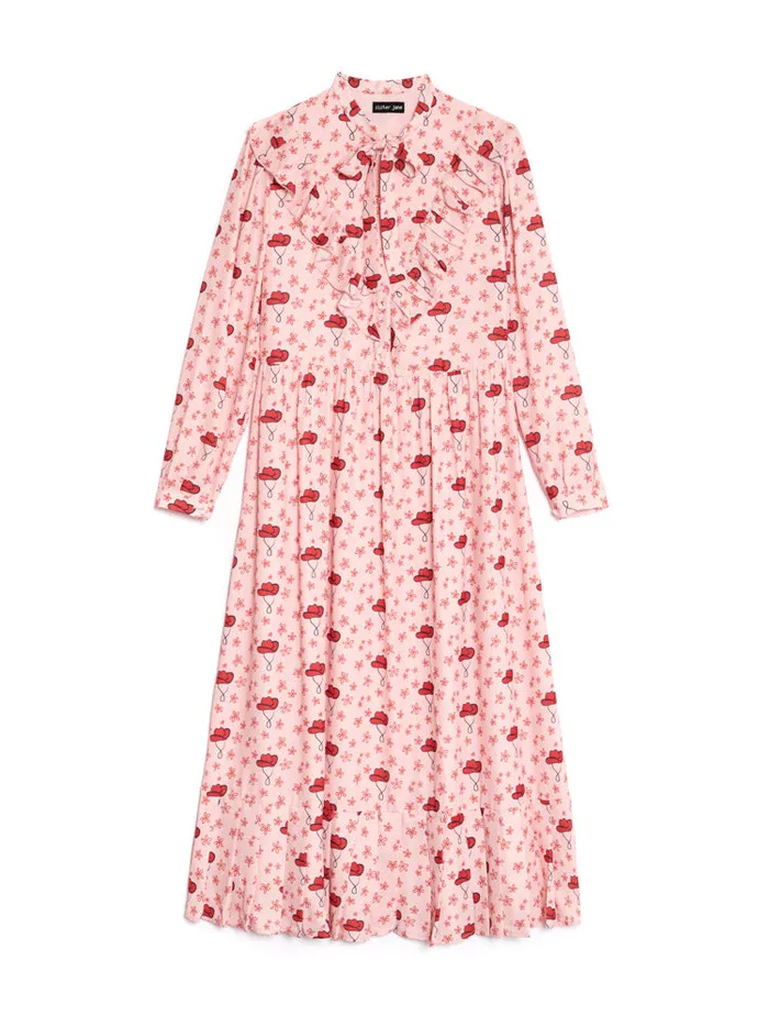 Women Sister Jane Dresses Cowgirl Print Midi Dress True Pink