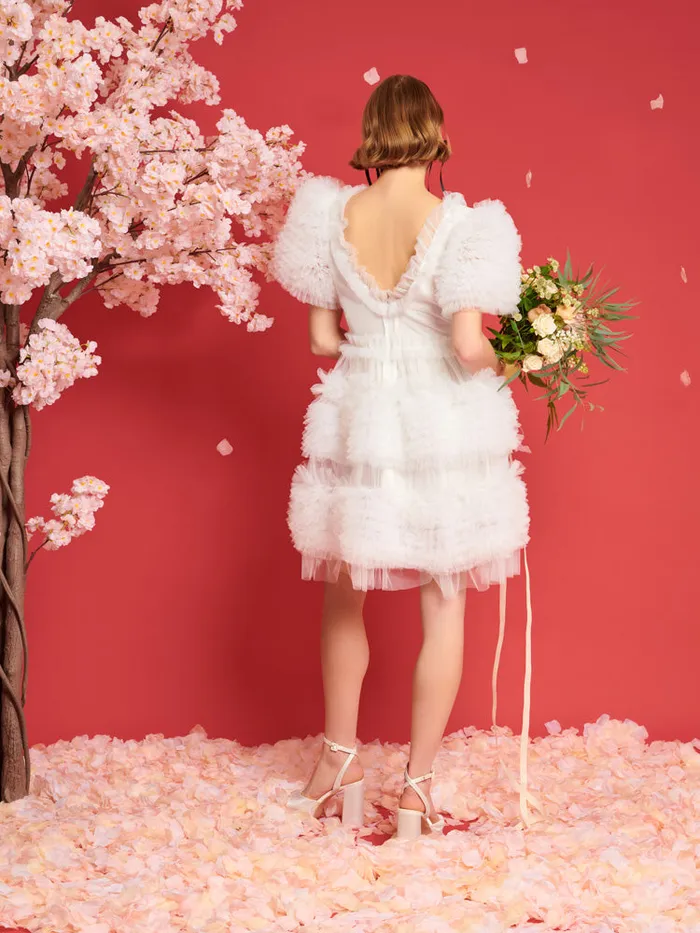 Women Sister Jane Dresses DREAM Fey Tulle Ruffle Dress True White