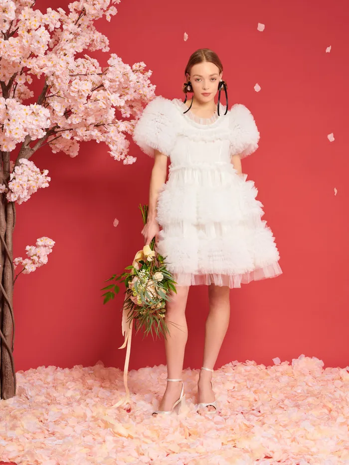 Women Sister Jane Dresses DREAM Fey Tulle Ruffle Dress True White