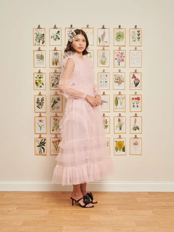 Women Sister Jane Dresses DREAM Treasure Tulle Midi Dress Powder Pink