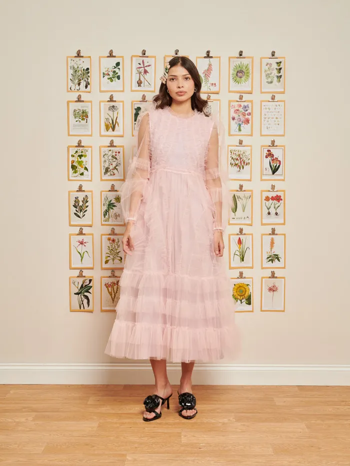Women Sister Jane Dresses DREAM Treasure Tulle Midi Dress Powder Pink