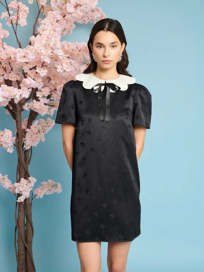 Women Sister Jane Dresses Songbird Jacquard Mini Dress Coal Black