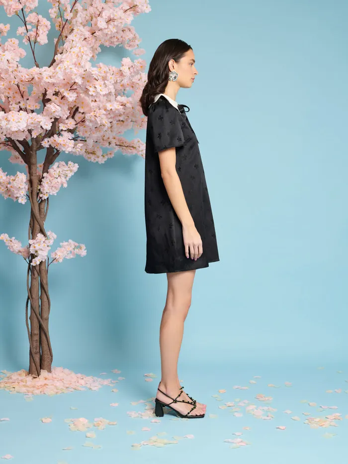 Women Sister Jane Dresses Songbird Jacquard Mini Dress Coal Black