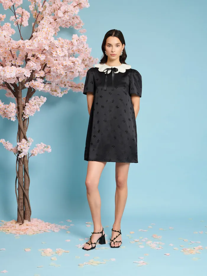 Women Sister Jane Dresses Songbird Jacquard Mini Dress Coal Black