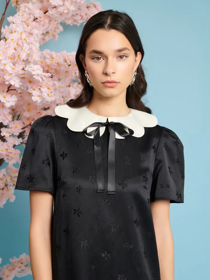Women Sister Jane Dresses Songbird Jacquard Mini Dress Coal Black