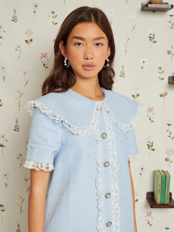 Women Sister Jane Dresses Treasured Tweed Mini Dress Xenon Blue