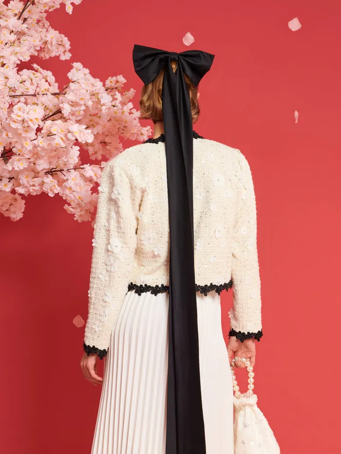 Women Sister Jane Jackets DREAM Enflower Tweed Jacket Whipped Cream