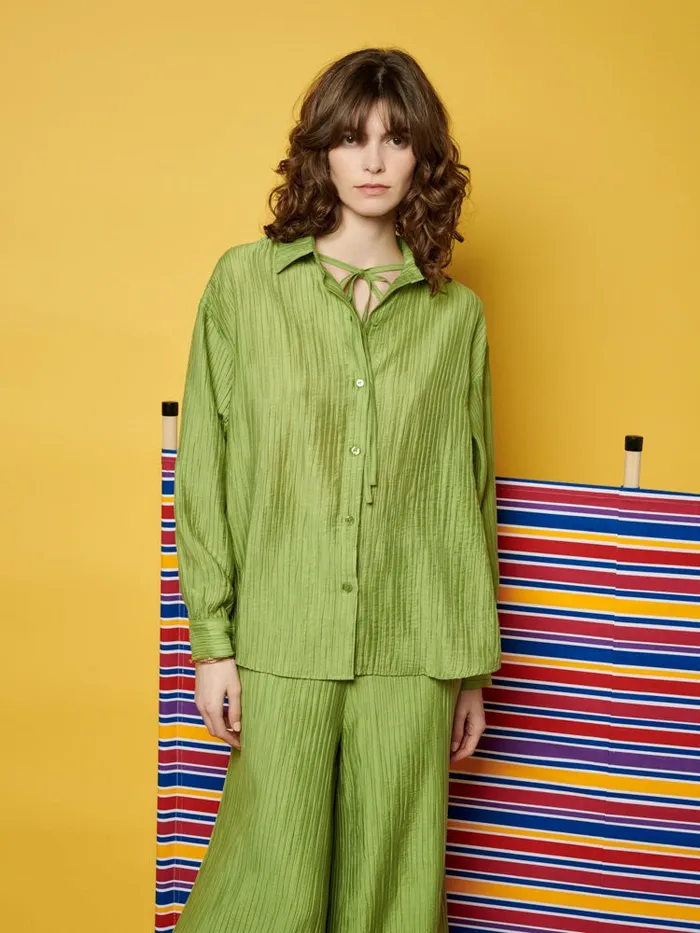 Women Sister Jane Tops Ghospell Gwen Oversized Shirt Pear Green