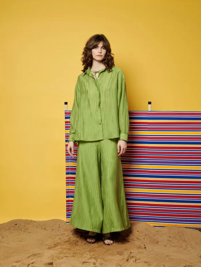 Women Sister Jane Tops Ghospell Gwen Oversized Shirt Pear Green
