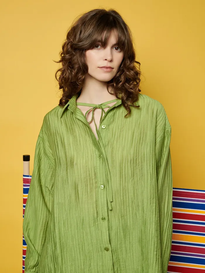 Women Sister Jane Tops Ghospell Gwen Oversized Shirt Pear Green