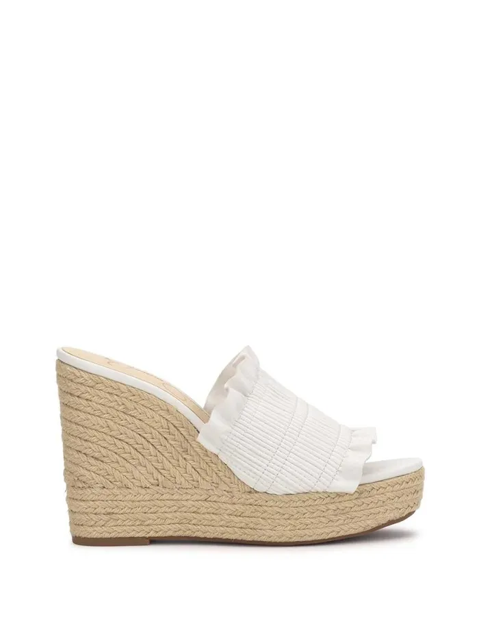 Women Slides and Mules Jessica Simpson Serilda Espadrille Wedge In White