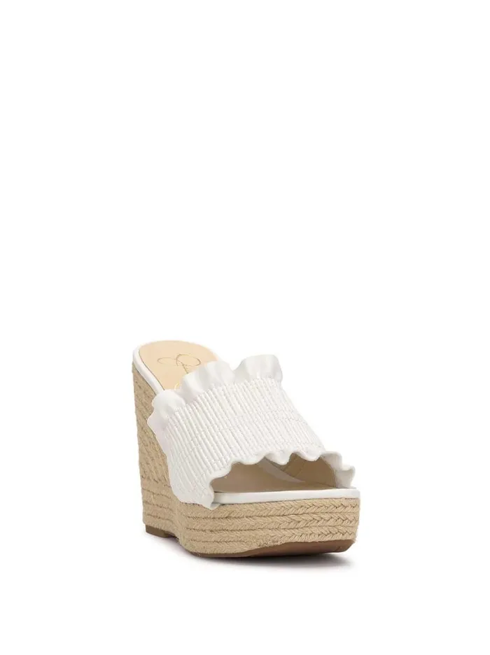 Women Slides and Mules Jessica Simpson Serilda Espadrille Wedge In White