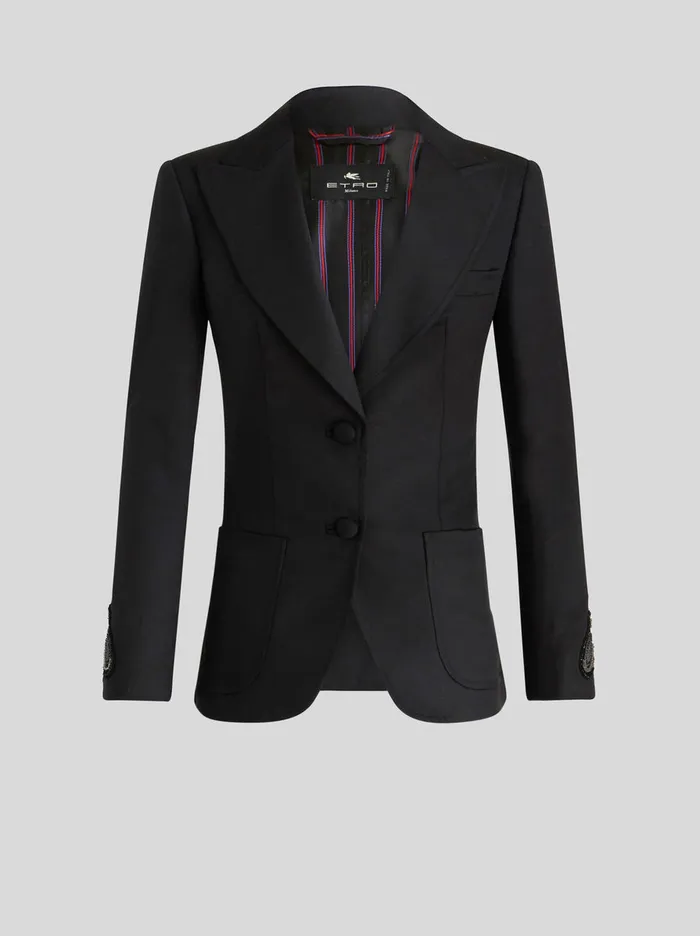 Women Slim Jacket With Paisley Embroidery Etro Jackets
