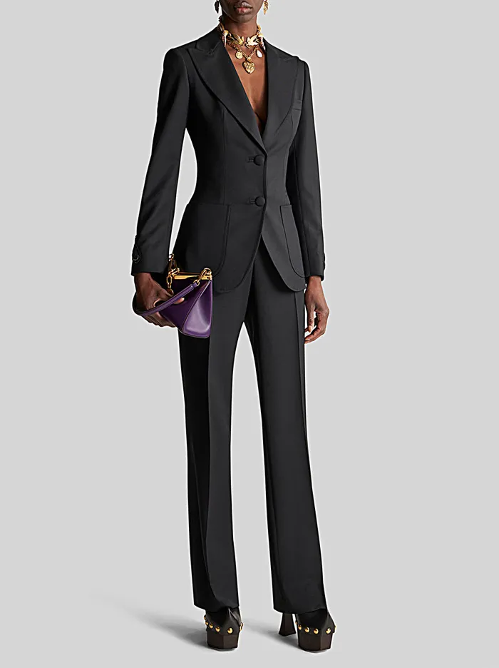 Women Slim Jacket With Paisley Embroidery Etro Jackets