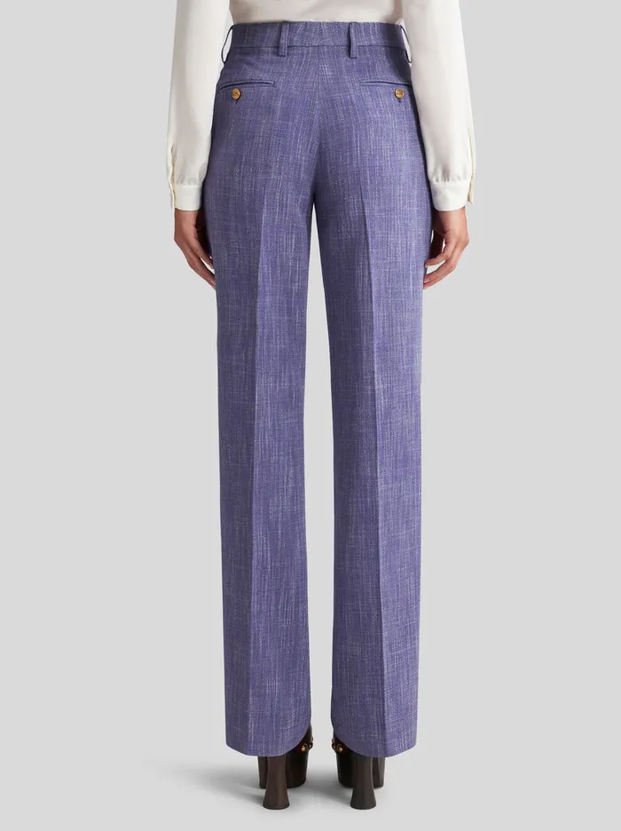 Women Slub Fabric Trousers Etro Trousers