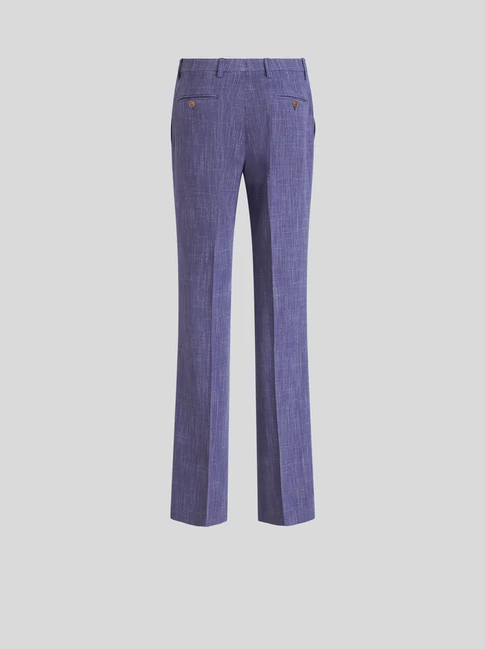 Women Slub Fabric Trousers Etro Trousers