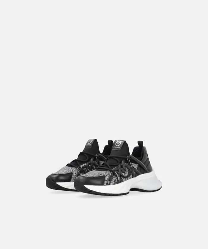 Women Sneakers Pinko Ariel Sneakers With Crystals Blackcrystal Women Sneakers Pinko Ariel Sneakers With Crystals Blackcrystal