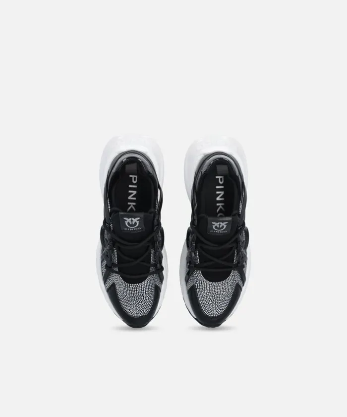Women Sneakers Pinko Ariel Sneakers With Crystals Blackcrystal Women Sneakers Pinko Ariel Sneakers With Crystals Blackcrystal