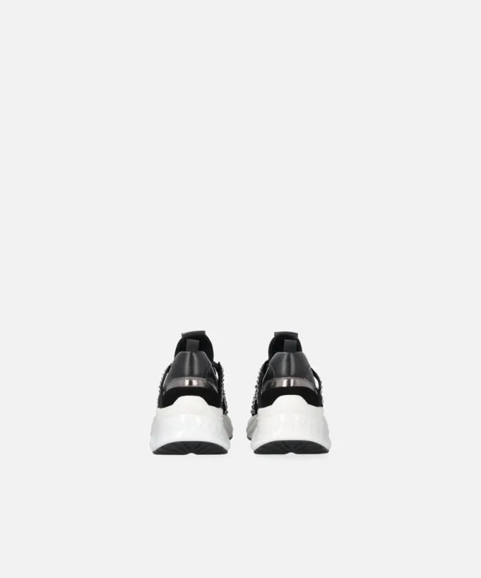 Women Sneakers Pinko Ariel Sneakers With Laces And Rhinestones Limo Black Women Sneakers Pinko Ariel Sneakers With Laces And Rhinestones Limo Black