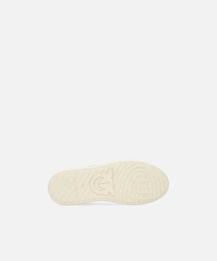 Women Sneakers Pinko Flat Leather Sneakers With Embroidered Logo Whitefard Women Sneakers Pinko Flat Leather Sneakers With Embroidered Logo Whitefard