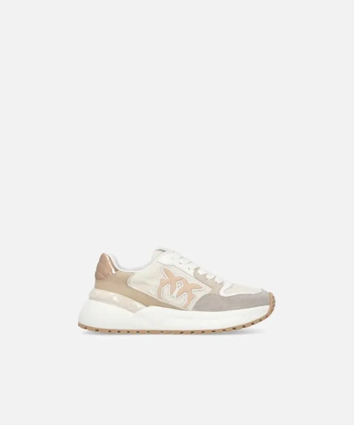 Women Sneakers Pinko Laminated Chunky Sneakers With Logo Sand
