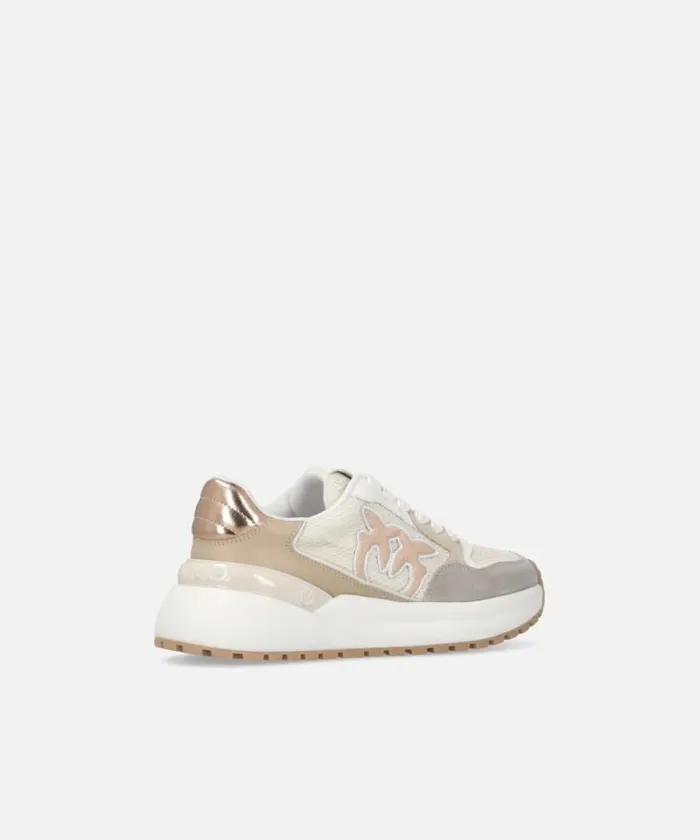Women Sneakers Pinko Laminated Chunky Sneakers With Logo Sand Women Sneakers Pinko Laminated Chunky Sneakers With Logo Sand