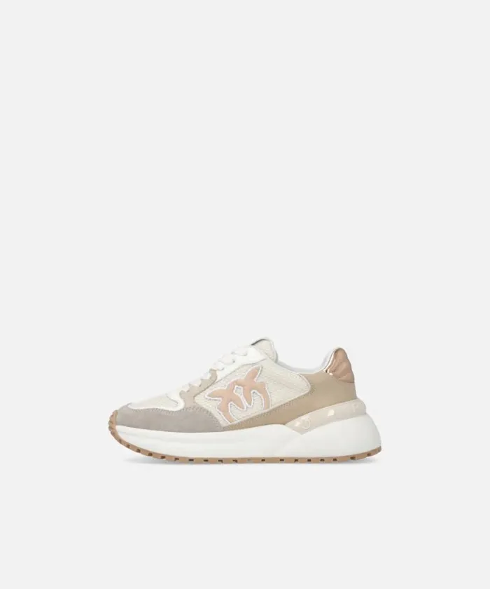 Women Sneakers Pinko Laminated Chunky Sneakers With Logo Sand Women Sneakers Pinko Laminated Chunky Sneakers With Logo Sand