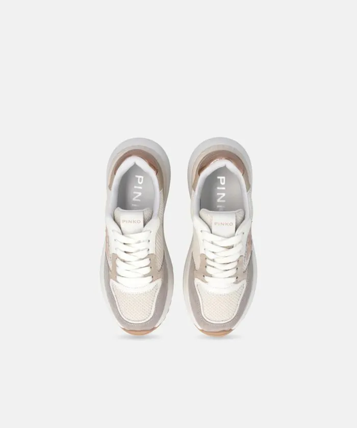 Women Sneakers Pinko Laminated Chunky Sneakers With Logo Sand Women Sneakers Pinko Laminated Chunky Sneakers With Logo Sand