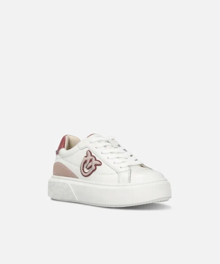 Women Sneakers Pinko Leather Platform Sneakers Whiteburgundy Women Sneakers Pinko Leather Platform Sneakers Whiteburgundy
