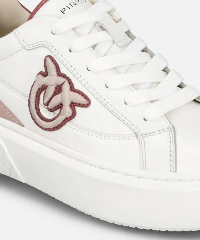 Women Sneakers Pinko Leather Platform Sneakers Whiteburgundy Women Sneakers Pinko Leather Platform Sneakers Whiteburgundy