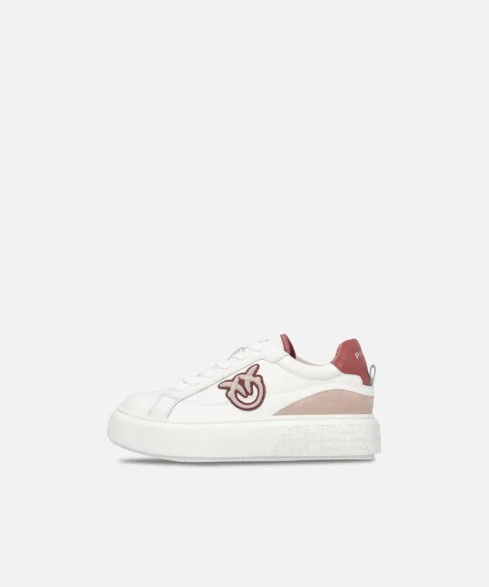 Women Sneakers Pinko Leather Platform Sneakers Whiteburgundy Women Sneakers Pinko Leather Platform Sneakers Whiteburgundy