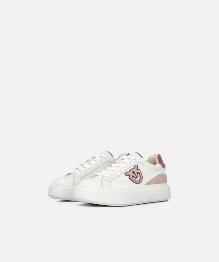 Women Sneakers Pinko Leather Platform Sneakers Whiteburgundy Women Sneakers Pinko Leather Platform Sneakers Whiteburgundy