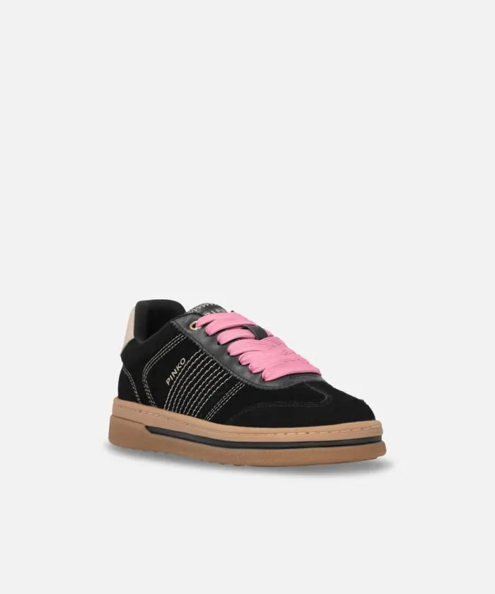 Women Sneakers Pinko Sneakers With Coloured Laces Limo Black Women Sneakers Pinko Sneakers With Coloured Laces Limo Black