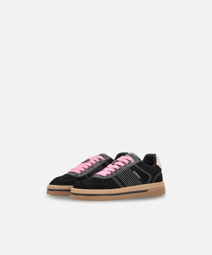 Women Sneakers Pinko Sneakers With Coloured Laces Limo Black Women Sneakers Pinko Sneakers With Coloured Laces Limo Black